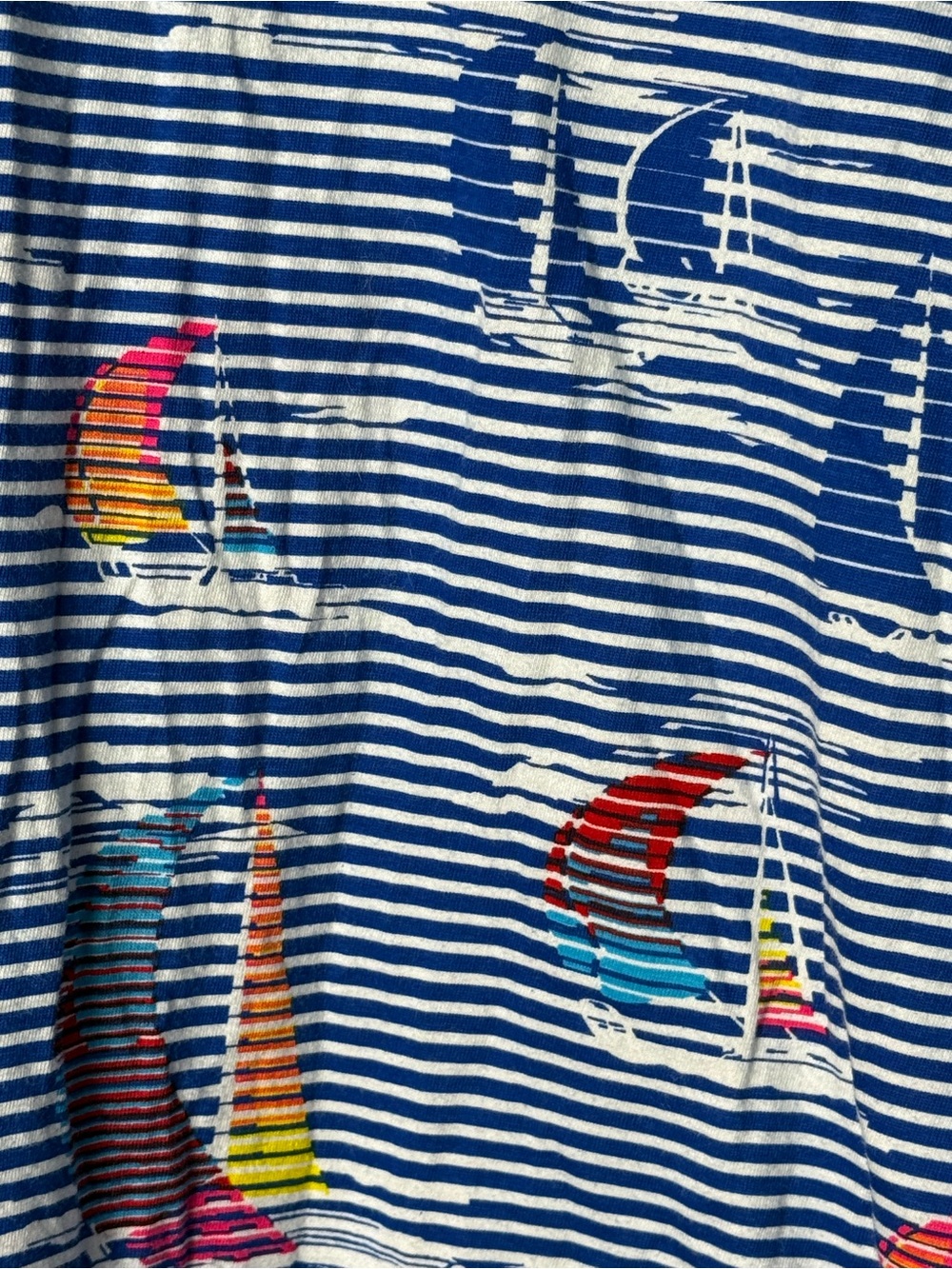 Lands End Swim Tunic/Pajamas/Dress Nautical Sailboats & Stripes Womens Sz XL - Picture 4 of 6